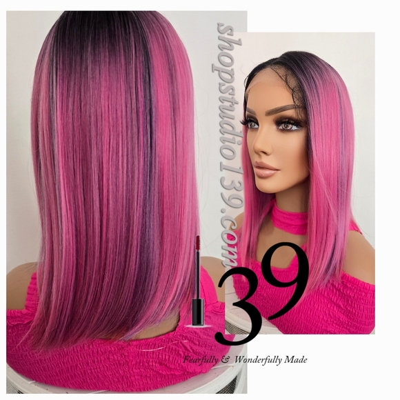 Beautiful pink 💗 bob wig with HD Lace front - Picture 1 of 4